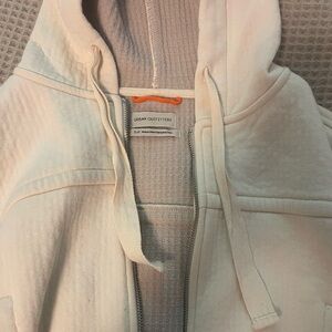 Cream Cropped Sweatshirt Small Womens Urban Outfitters